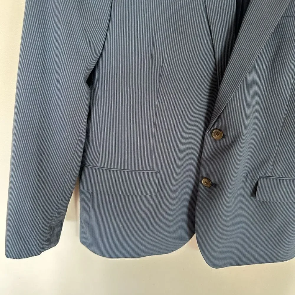 J. Crew Men’s Thompson Micro Stripe Cotton Two Button Single Breasted Blazer Jac